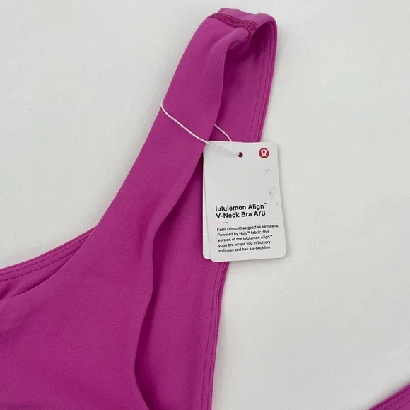 Lululemon NWT Align V-Neck A/B Purple Highlight Nulu Yoga Bra LW2DW3S Size 10 - Picture 6 of 9